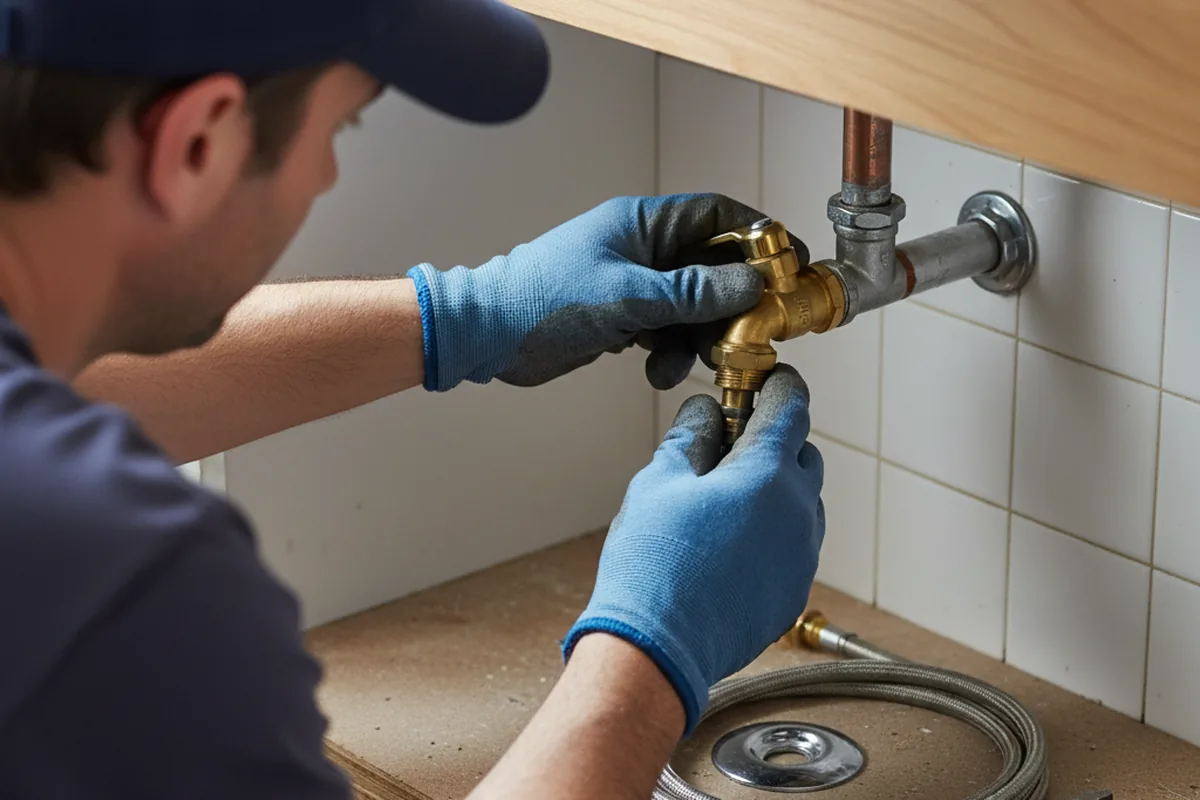 Shutoff valve and fitting work during Emergency Plumbing in Middleton